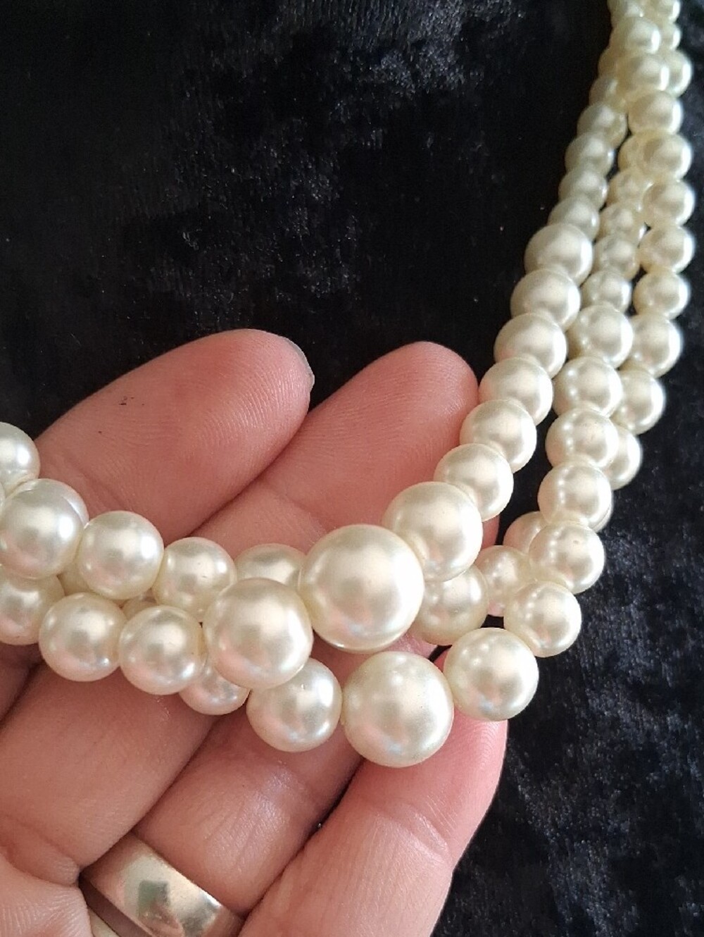 Macy's Three-Strand Pearl Necklace - Ivory - Picture 2 of 7